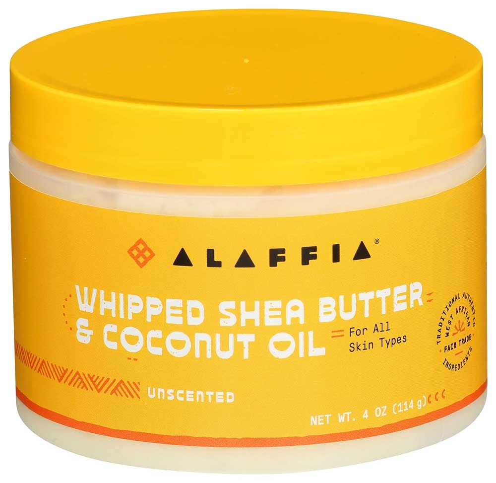 Alaffia Unscented Whipped Shea Butter and Coconut Oil, 4 Ounce