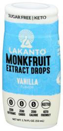 Lakanto Sugar Free Vanilla Flavor Monkfruit Extract Drops, 1.76 Fluid Ounce -- 6 per case