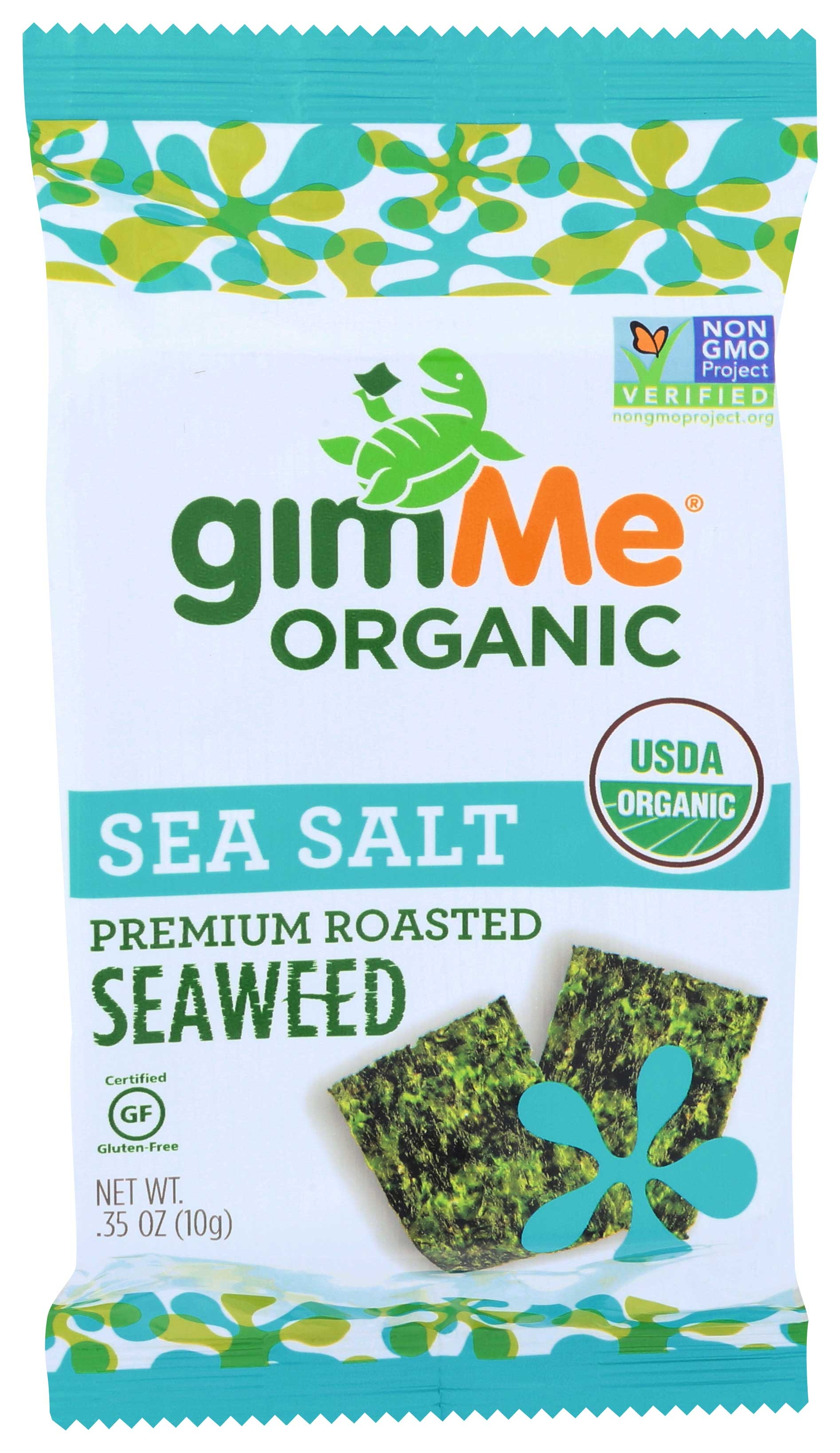 Gimme Organic Sea Salt Roasted Seaweed Snacks, 0.35 Ounce -- 12 per case.