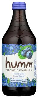 Humm Organic Blueberry Mint Kombucha, 14 Fluid Ounce -- 12 per case.