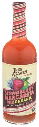 Tres Agaves Organic Strawberry Margarita Mix, 33.8 Fluid Ounce -- 12 per case