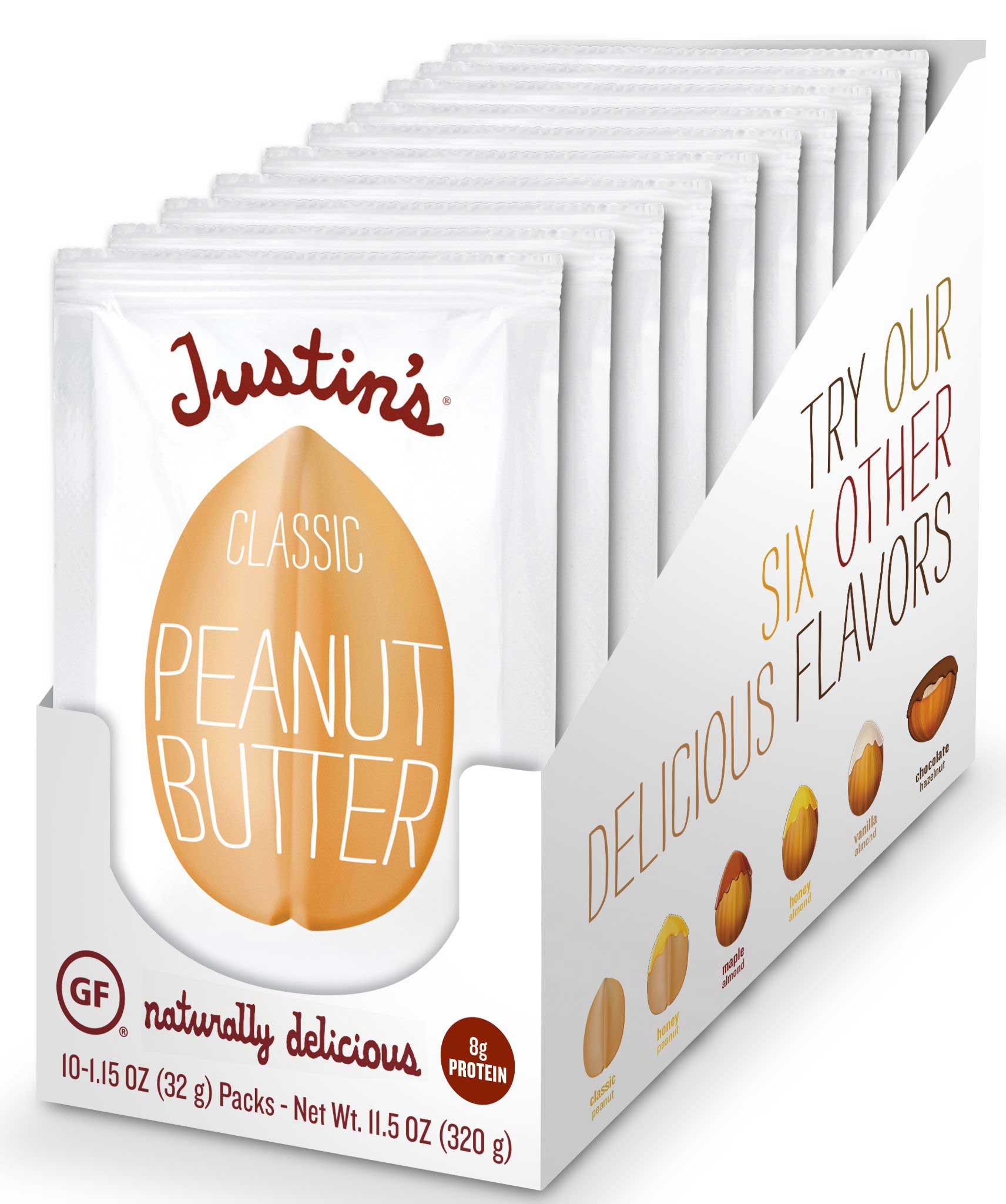 Justins Classic Peanut Butter, 1.15 Ounce -- 60 per case