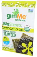 Gimme Organic Big Sheets Avocado Oil Premium Roasted Seaweed Snacks, 0.92 Ounce -- 10 per case