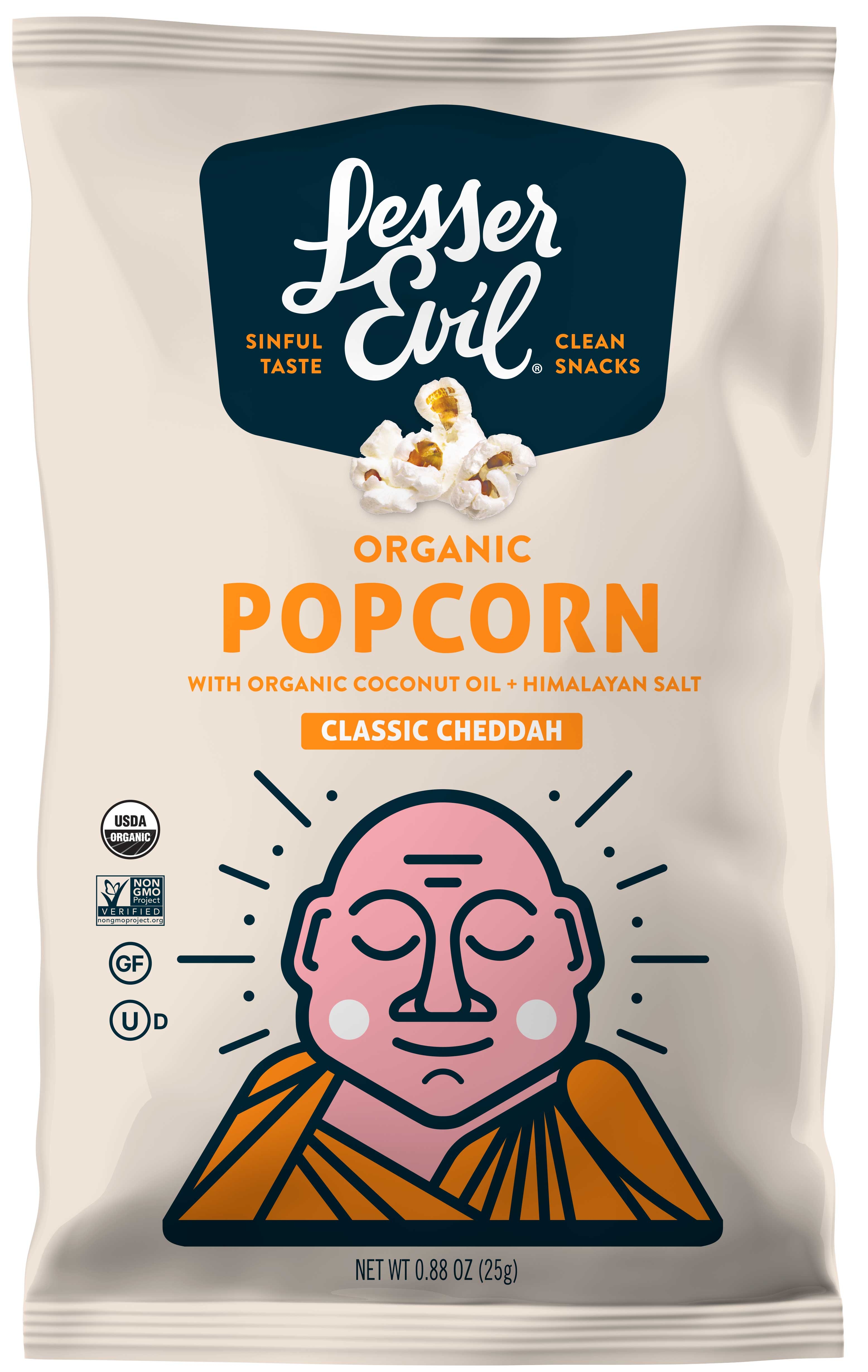 LesserEvil Organic Himalayan Gold Popcorn, 0.88 Ounce -- 18 per case