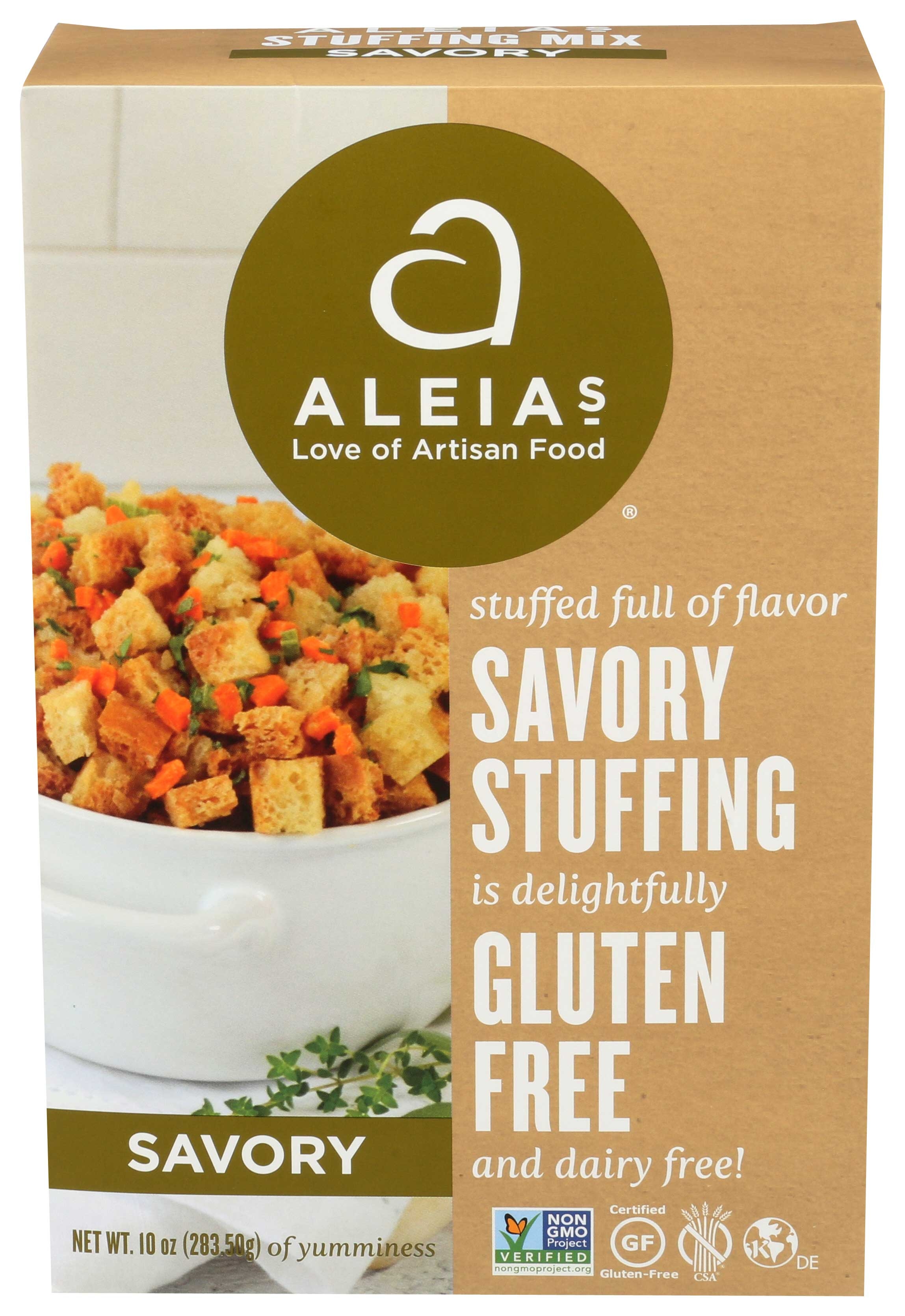 Aleias Gluten Free Savory Stuffing Mix, 10 Ounce -- 6 per case