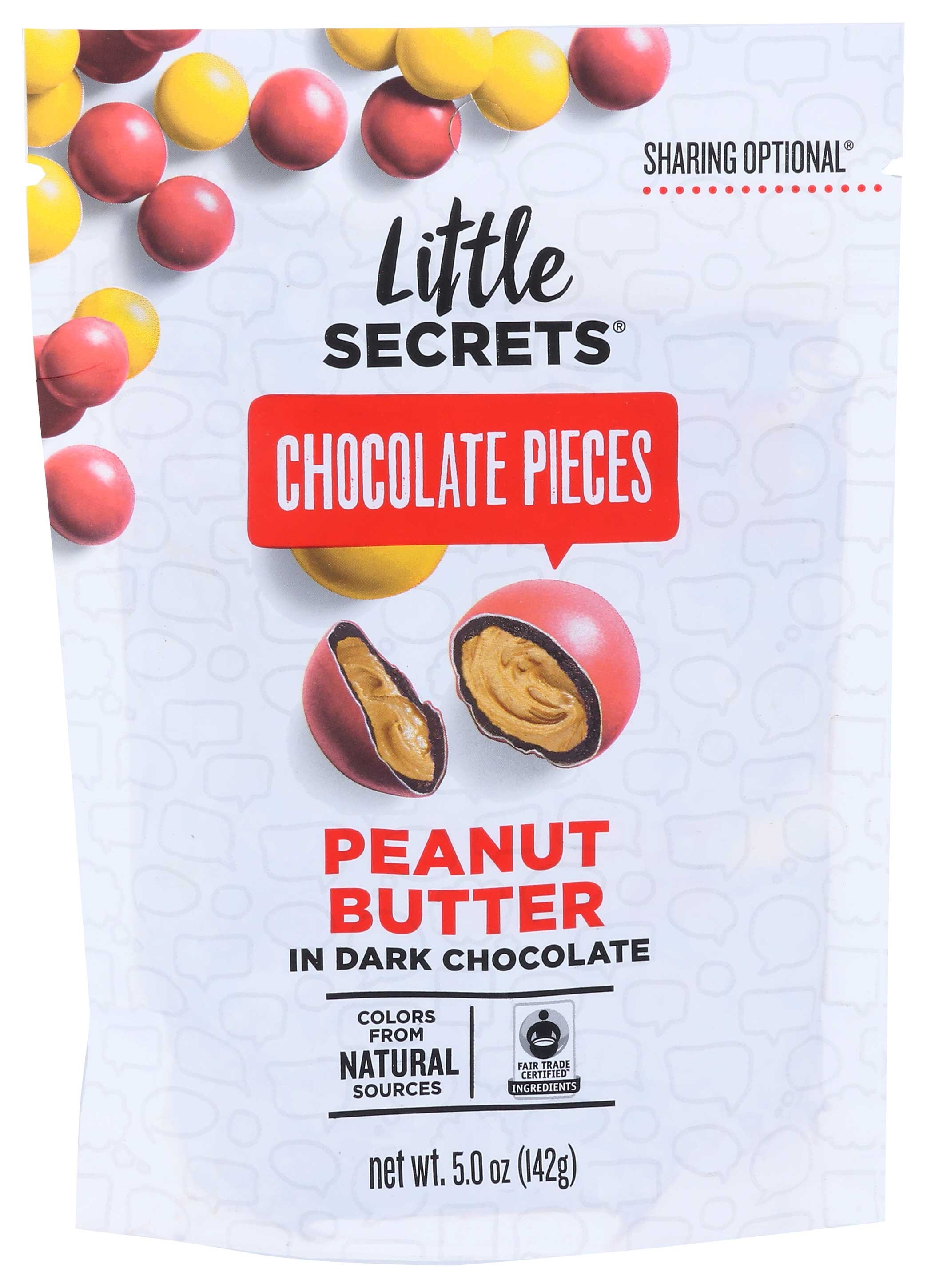 Little Secrets Peanut Butter Dark Chocolate Candies, 5 Ounce -- 8 per case.