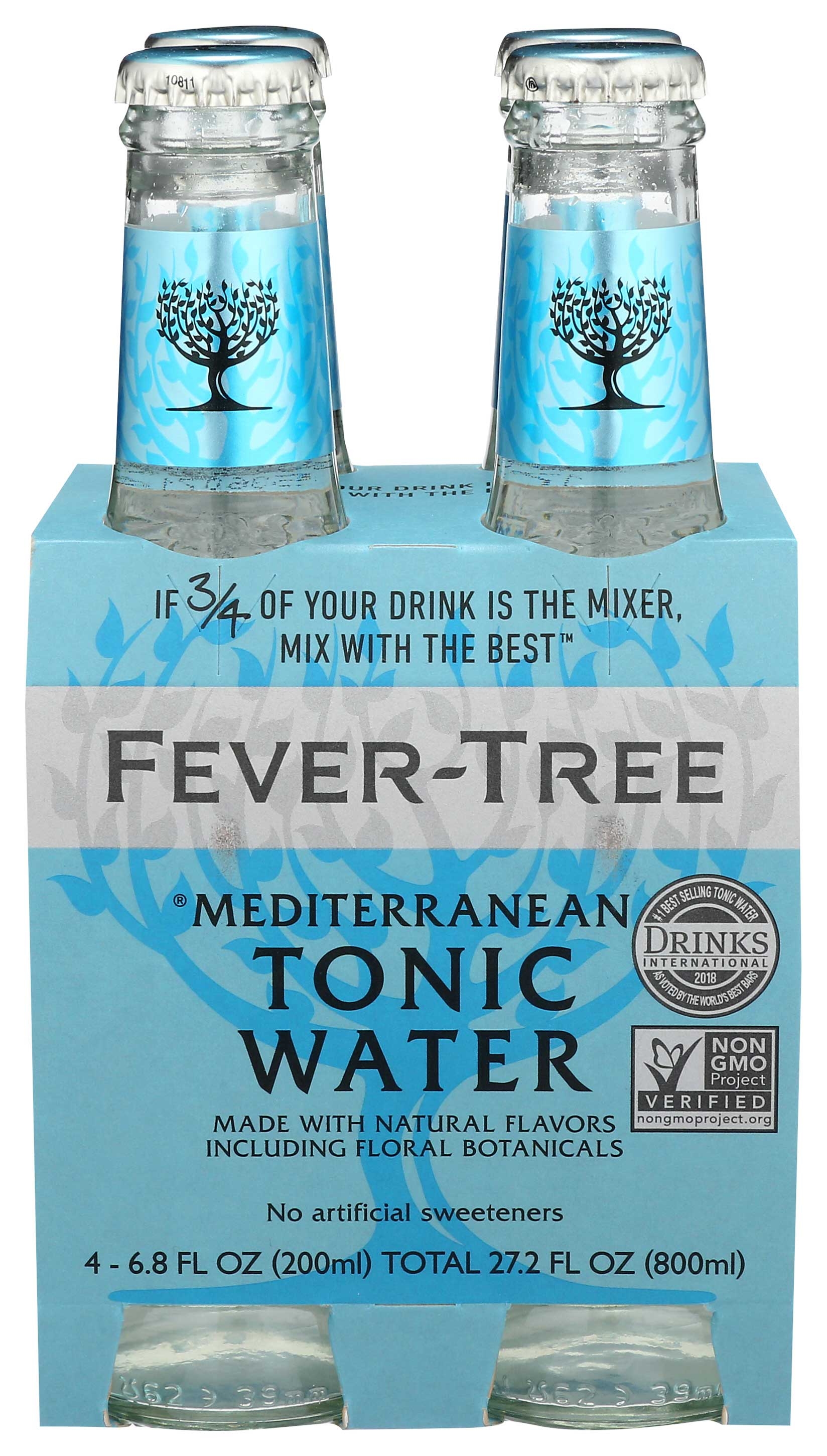Fever Tree Mediterranean Tonic Water, 6.8 Fluid Ounce -- 24 per case.