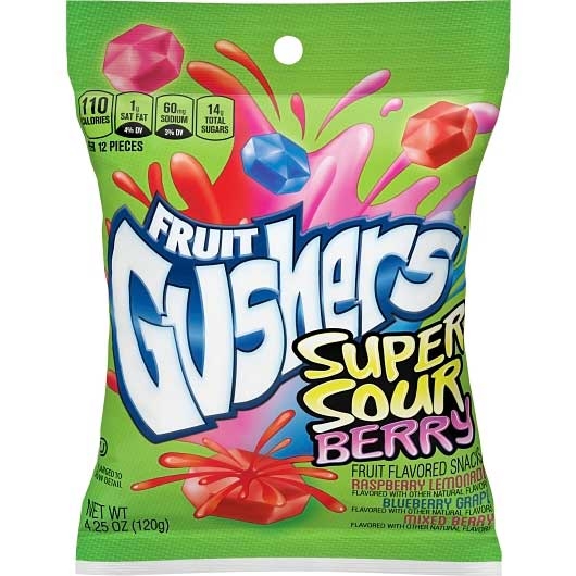 Fruit Gushers Super Sour Berry Fruit Snacks, 34 Ounce