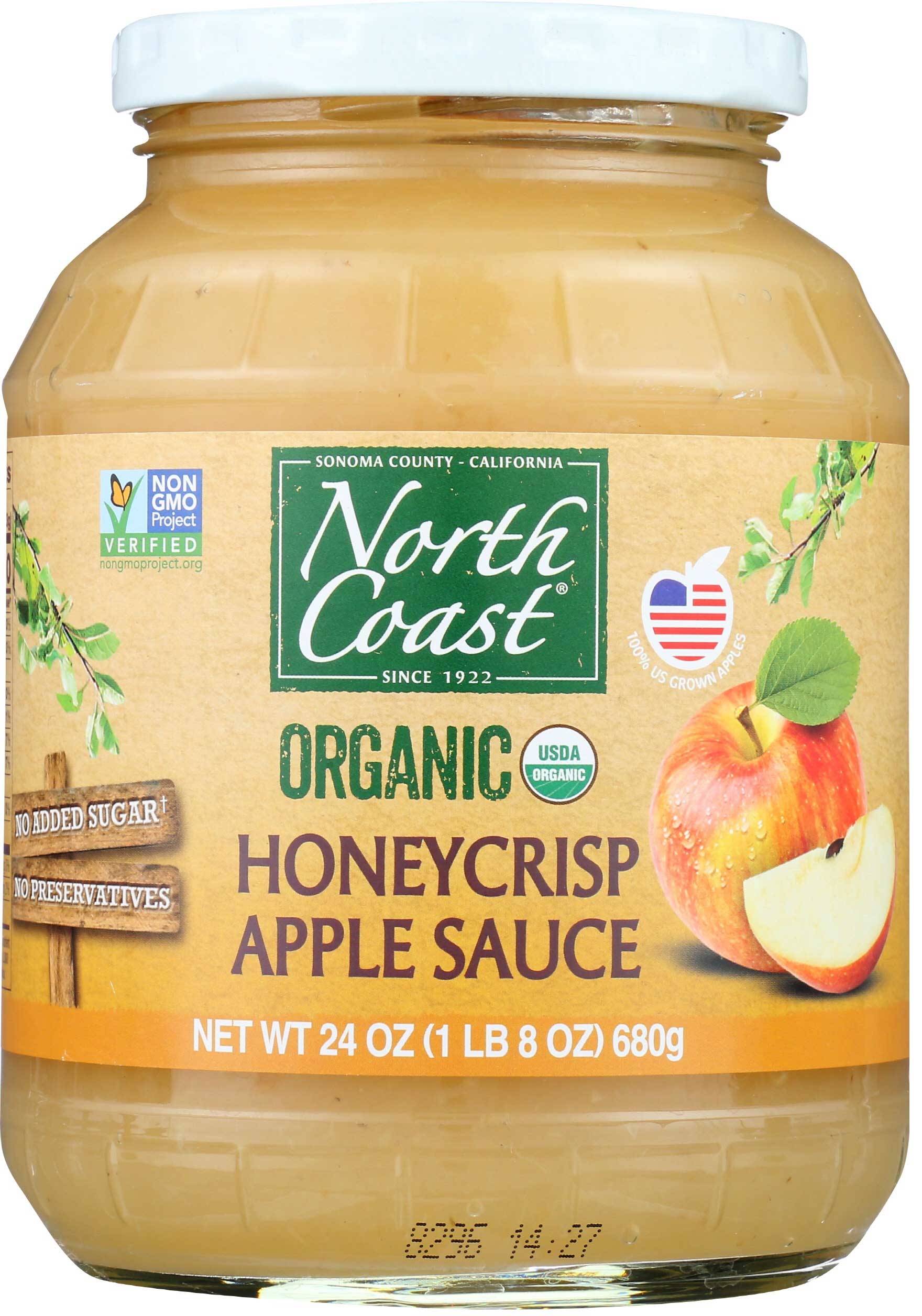 North Coast Organic Honey Crisp Apple Sauce, 24 Ounce -- 6 per case