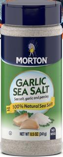 Morton Garlic Sea Salt, 8.5 Ounce -- 12 per case