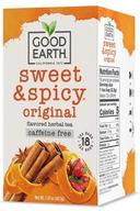 Good Earth Original Caffeine Free Sweet and Spicy Blend Herbal Tea, 18 tea bags -- 6 per case