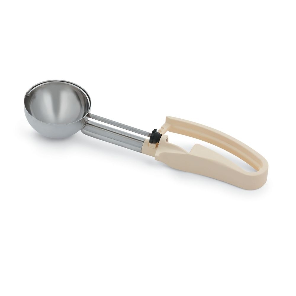 Vollrath 47372 Stainless Steel Number 10 Extended Length Disher with Ivory Squeeze Handle, 3.2 Capacity