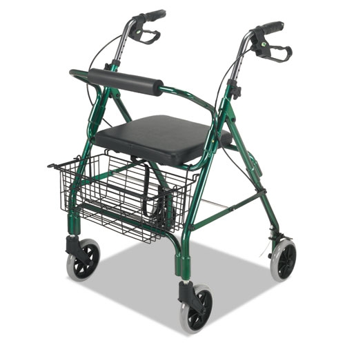 DMI Green Ultra Lightweight Rollator, 300 Pound Capacity