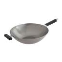 Joyce Chen Professional Series Carbon Steel Flat Bottom Wok with Phenolic Handle, 14 inch