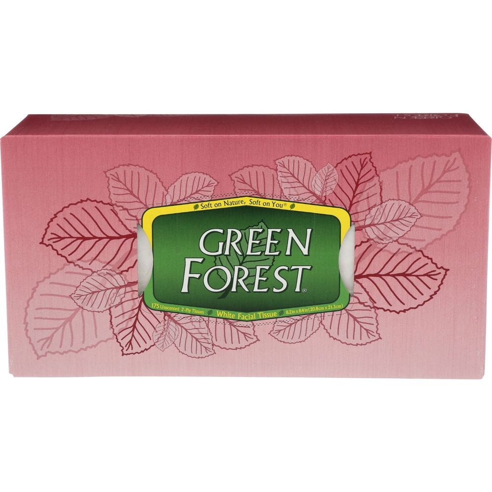 Green Forest White Facial Tissue, 175 count -- 25 per case