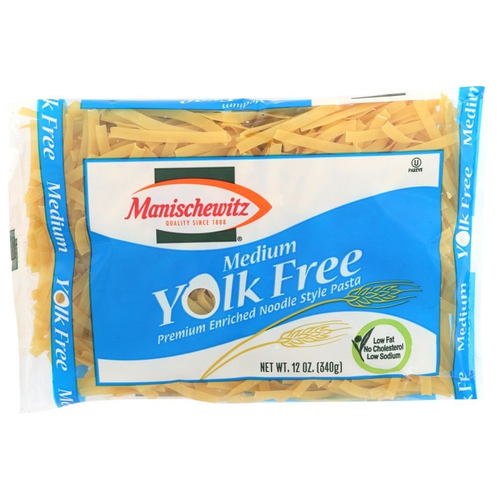 Manischewitz Medium Yolk Free Noodle, 12 Ounce -- 12 per case