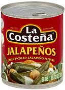 La Costena Green Pickled Whole Jalapeno Peppers, 26 Ounce -- 12 per case