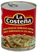 La Costena Green Pickled Serrano Pepper, 26 Ounce -- 12 per case