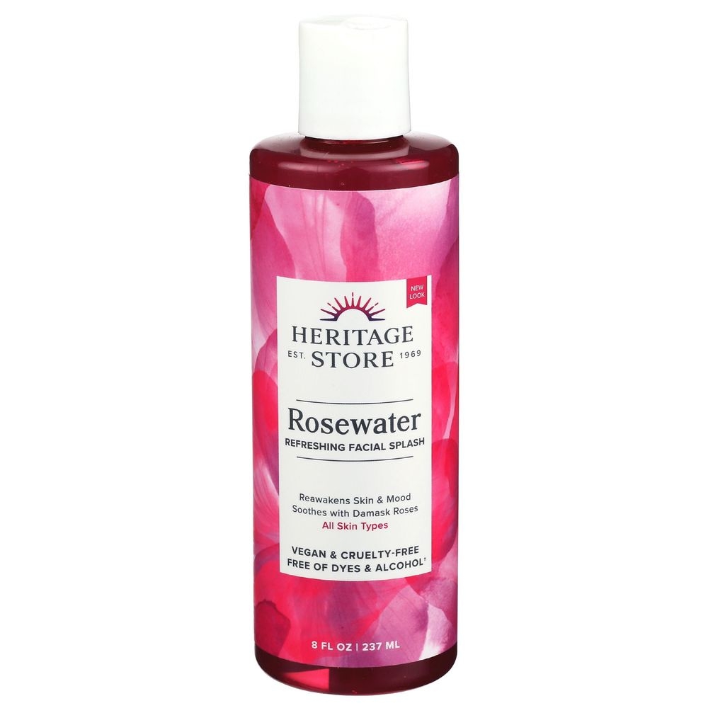 Heritage Store Rosewater Refreshing Facial Splash, 8 Ounce