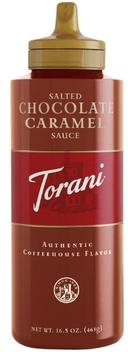 Torani Salted Chocolate Caramel Sauce, 16.5 Ounce Squeeze Bottle -- 4 per case