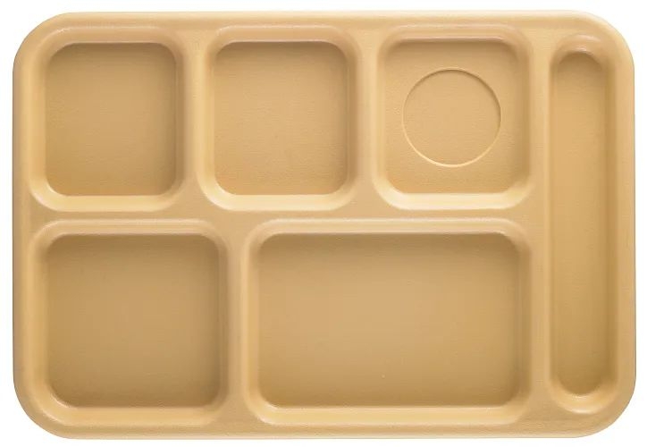 Cambro Penny Saver 6 Compartment School Tray, Tan, 10 x 14.5 inch -- 24 per case.