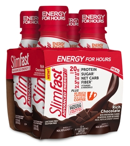 SlimFast Advanced Energy Rich Chocolate Meal Replacement Shake, 11 Fluid Ounce -- 12 per case.