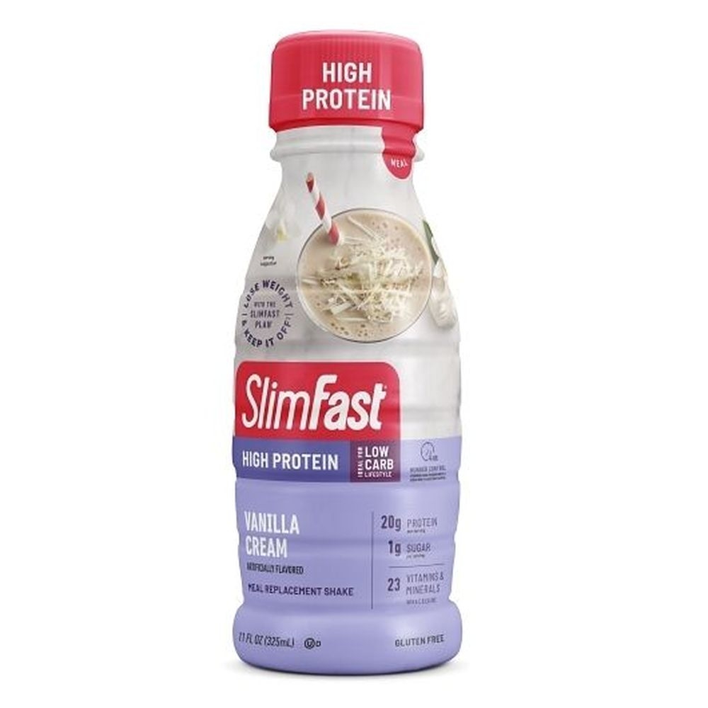 SlimFast Advanced Nutrition Vanilla Cream Meal Replacement Shake, 11 Fluid Ounce -- 24 per case.