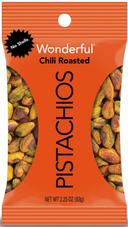 Wonderful No Shell Chili Roasted Pistachios, 2.25 Ounce -- 24 per case