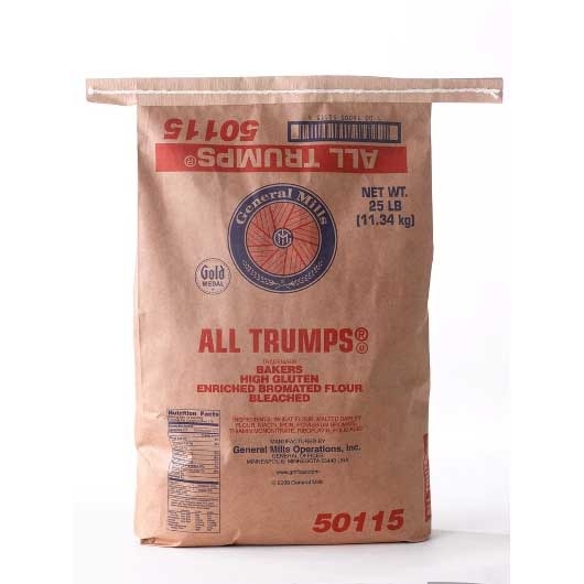 All Trumps Bleached Bromated Enriched Malted High Gluten Flour, 25 Pound.