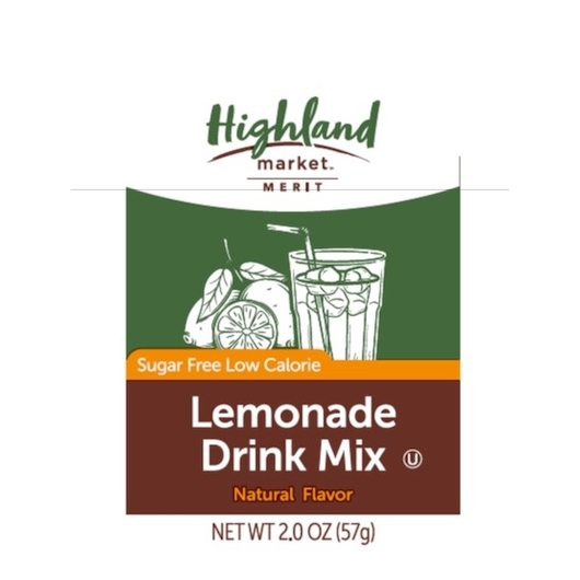 Highland Market Sugar Free Lemonade Drink Mix, 2 Ounce -- 12 per case