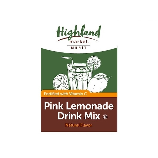 Highland Market Pink Lemonade Drink Mix, 18 Ounce -- 12 per case