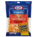 Kraft Zip Pak Natural Crumbles Three Cheese, 8 Ounce -- 12 per case.