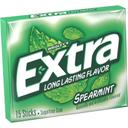 Wrigley Single Serve Extra Spearmint Gum - 15 Piece, 10 per pack -- 12 packs per case.