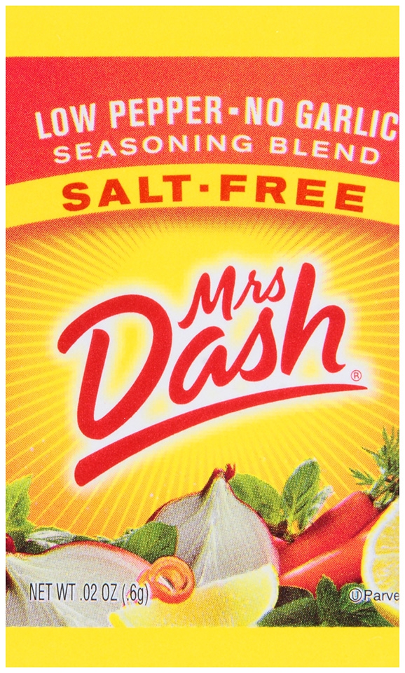 Mrs Dash Low Pepper No Garlic Seasoning Packet, 0.02 Ounce -- 500 per case.
