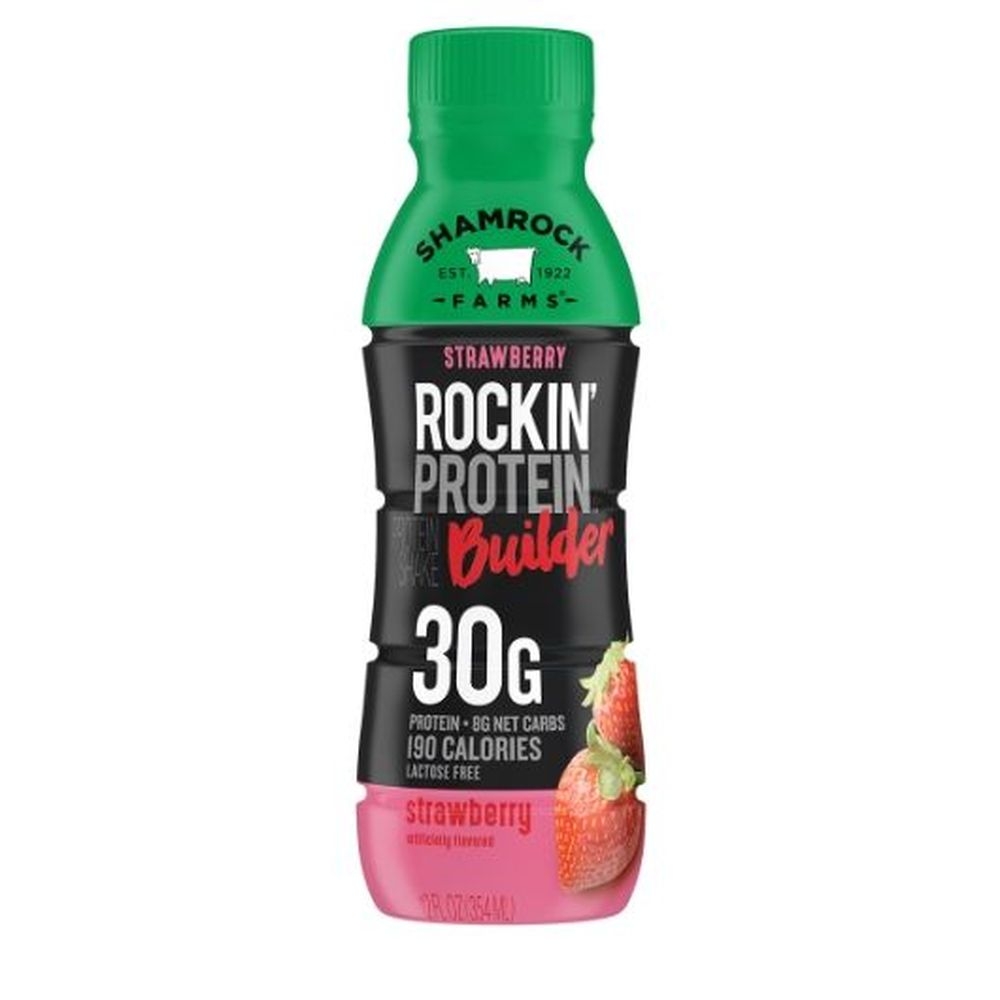 Shamrock Farms Builder Rockin Protein Strawberry, 12 Fluid Ounce -- 12 per case