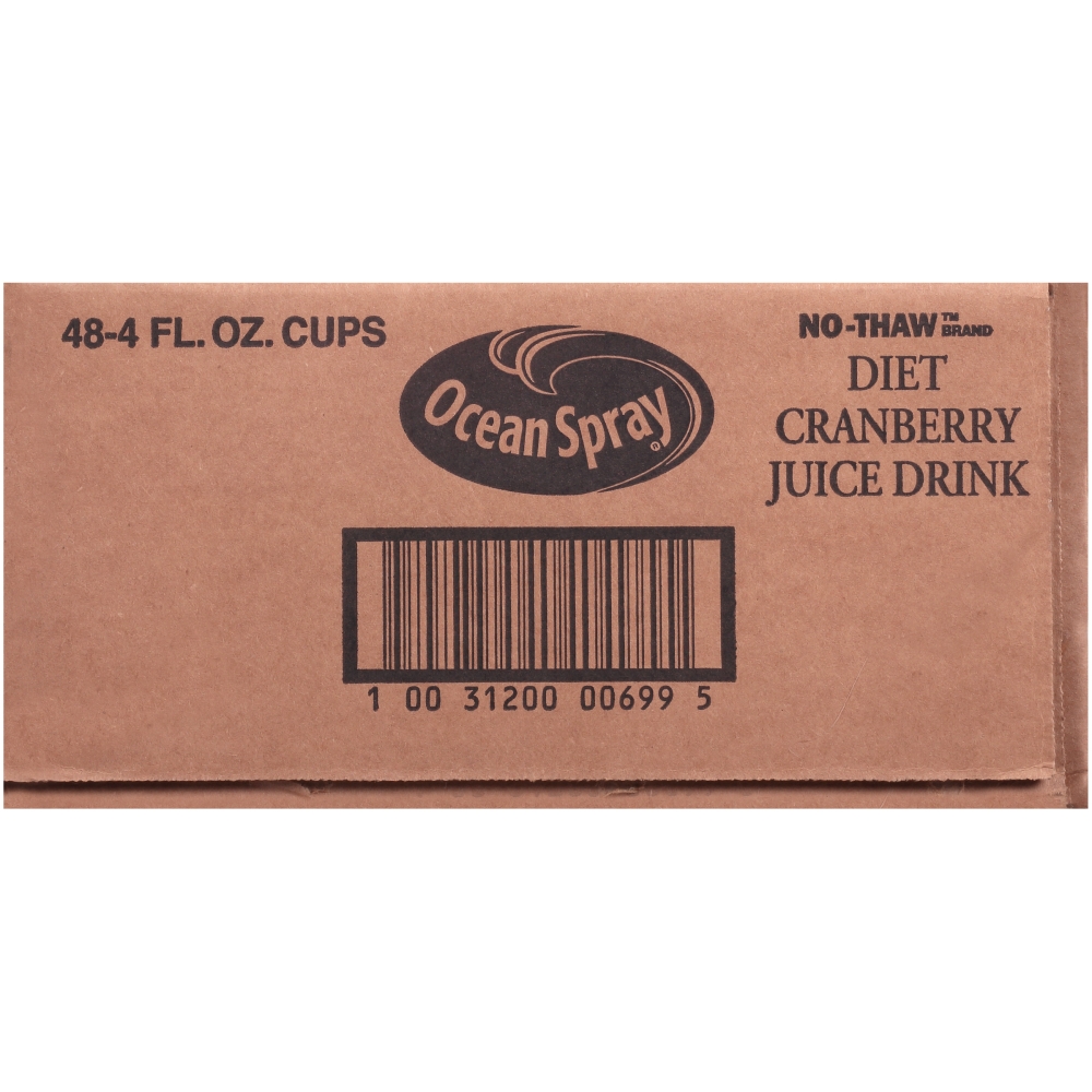 Ocean Spray No Thaw Diet Cranberry Spray Drink, Juice Cups, 4 Ounce -- 48 per case.