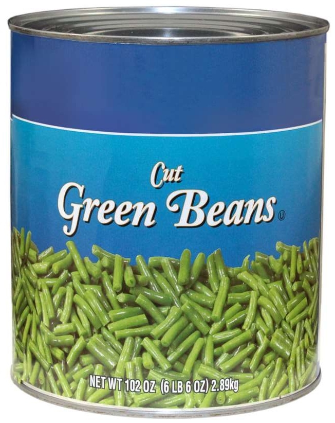 Commodity Canned Fruit and Vegetables 4 Sieve Fancy Green Beans, Number 10 Can -- 6 per case