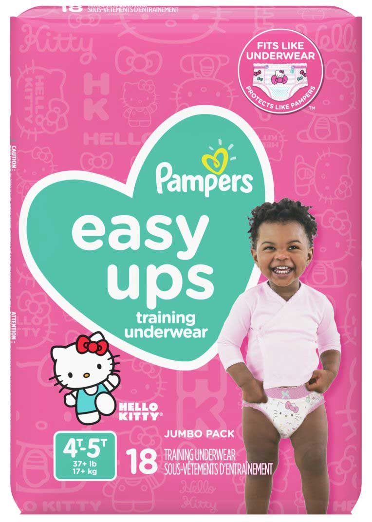 Pampers Easy Ups Jumbo Girl Training Underwear - 18 count per pack -- 3 packs per case