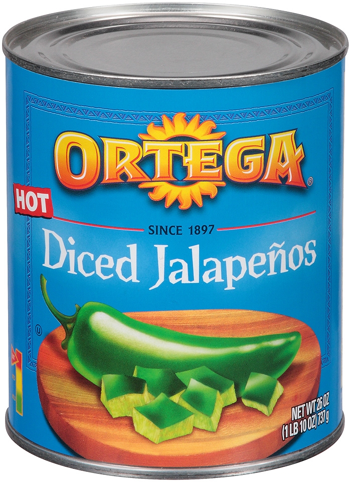 Ortega Diced Jalapeno Peppers - 26 oz. can, 12 cans per case
