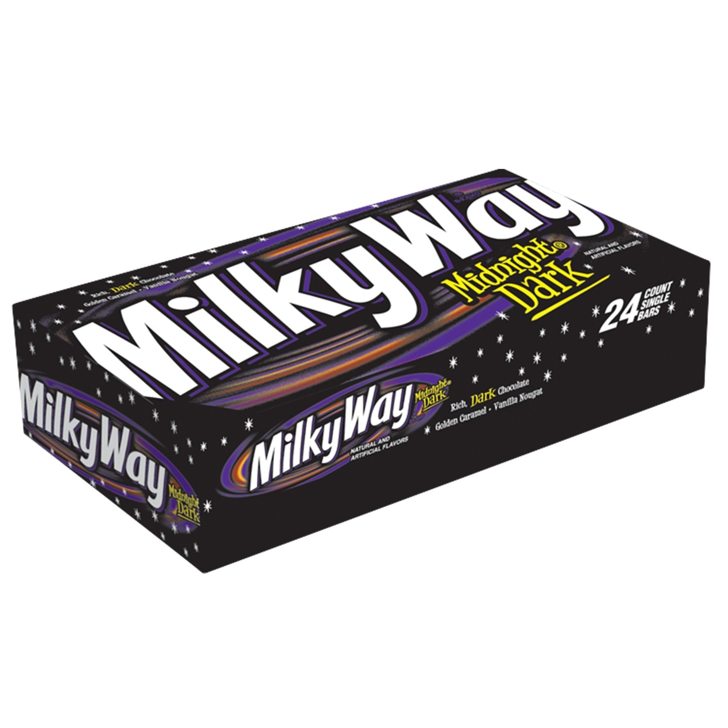 Milky Way Midnight Singles Dark Bar, 1.76 Ounce - 24 count per pack -- 12 packs per case.