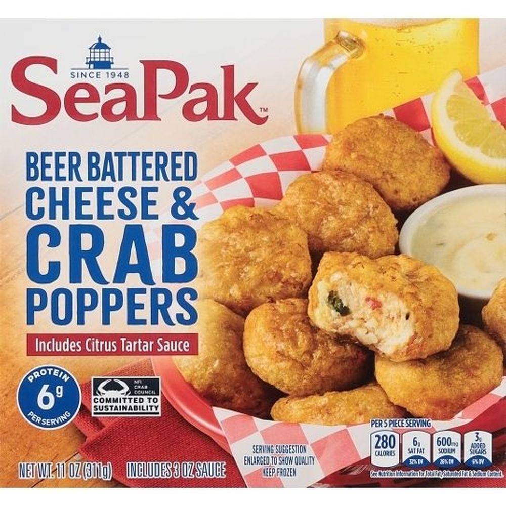 Seapak Beer Battered Cheese and Crab Popper, 0.69 Pound -- 8 per case
