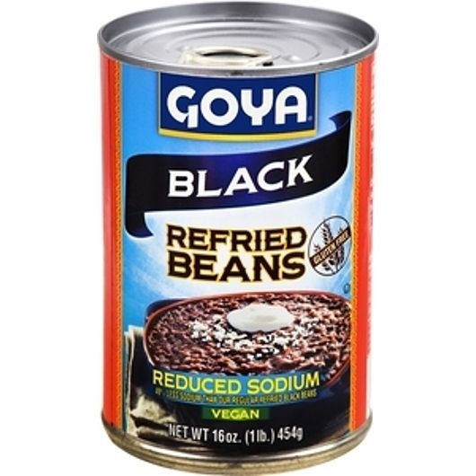 Goya Reduced Sodium Black Refried Beans, 16 Ounce -- 12 per case