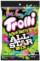 Trolli Sour Brite Crawlers All Star Mix Gummi Candy, 4.25 Ounce -- 12 per case.