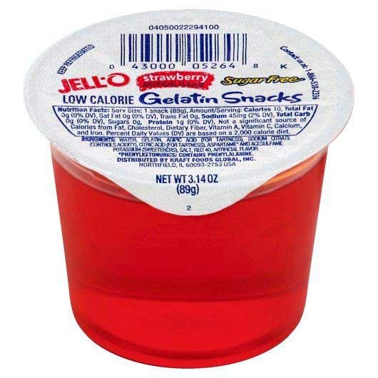 Jell O Sugar Free Ready To Eat Strawberry Gelatin, 3.14 Ounce -- 24 per case