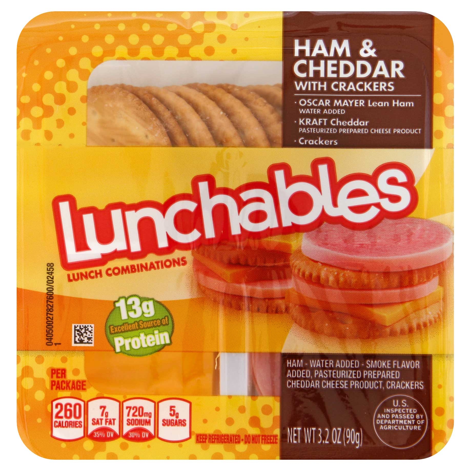 Kraft Oscar Mayer Lunchable Ham and Cheddar Cheese, 4.5 Ounce -- 16 per case.