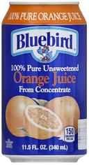 Bluebird 100 Percent Unsweetened Orange Juice , 11.5 Fluid Ounce -- 24 per case