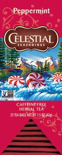 Celestial Seasonings Peppermint Caffeine Free Herbal Tea - 25 tea bags per pack -- 6 packs per case