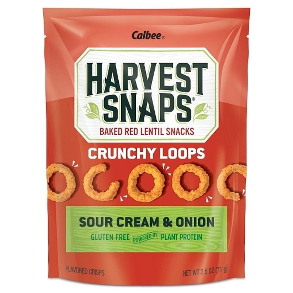 Harvest Snaps Sour Cream and Onion Red Lentil Crunchy Loops, 2.5 Ounce -- 12 per case
