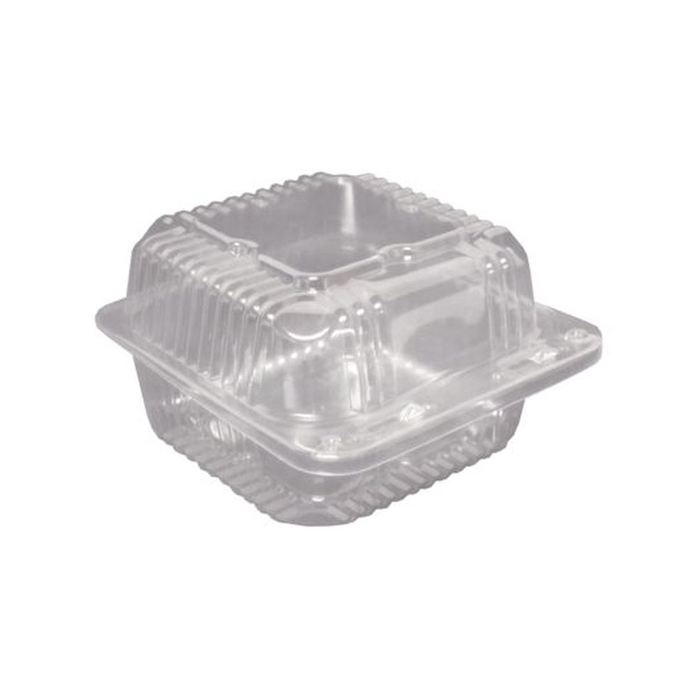 Durable Packaging Clear Plastic Hinged Container, 6 inch -- 500 per case