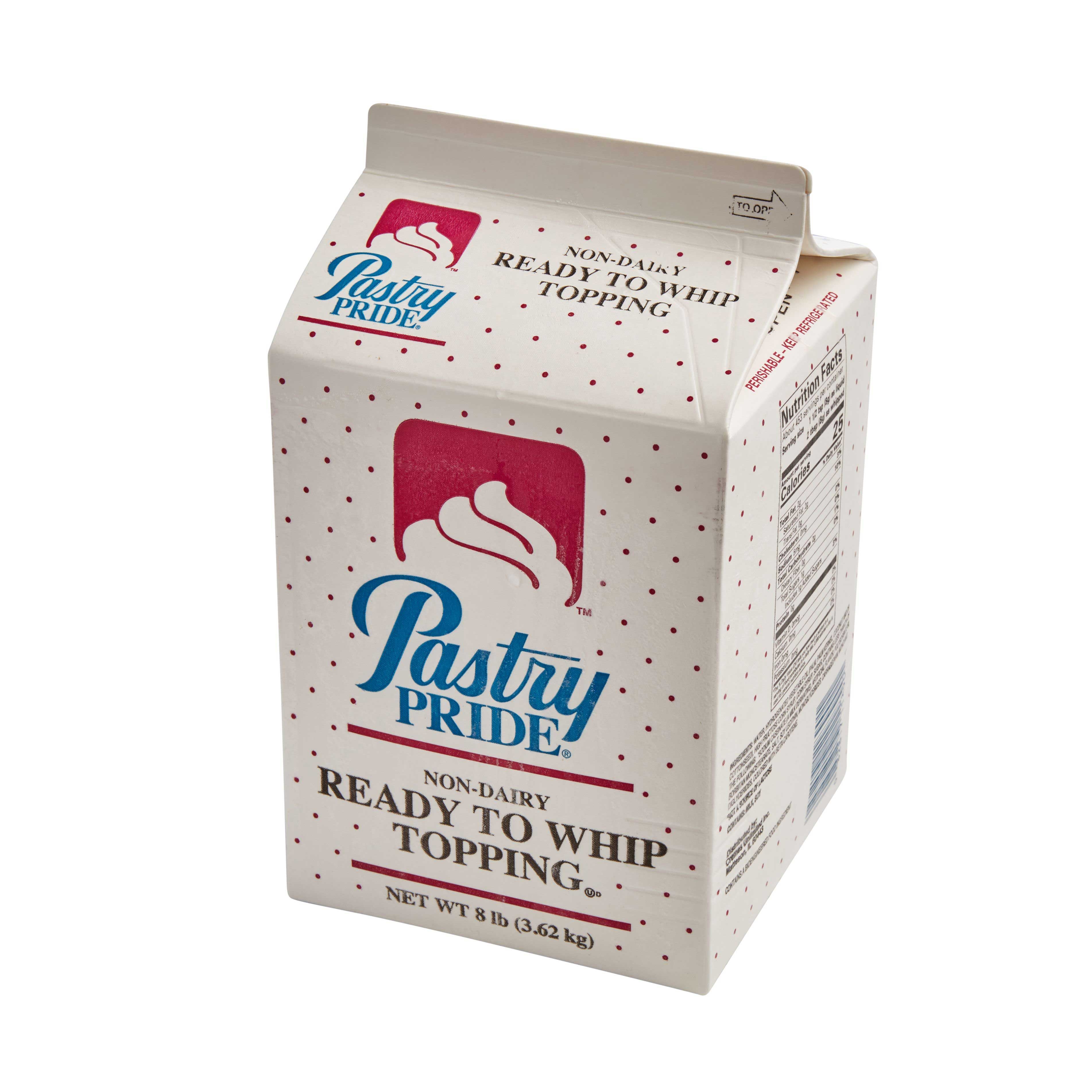 Rich Non Dairy Ready To Whip Pastry Pride Topping, 8 Pound -- 4 per case.